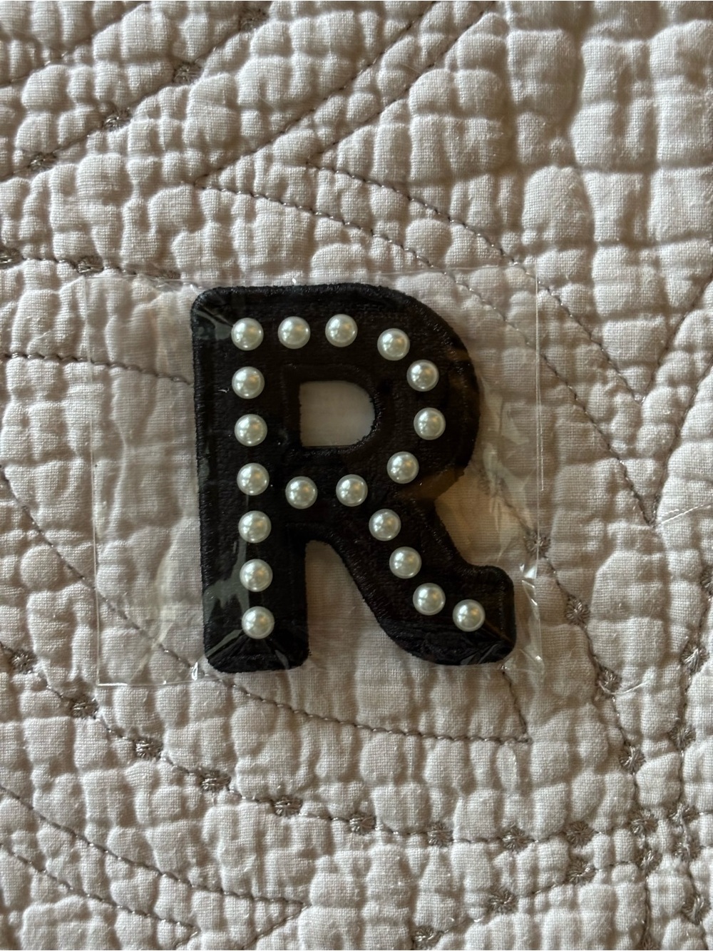 Stoney Clover Lane Black Pearl Letter Patch - R